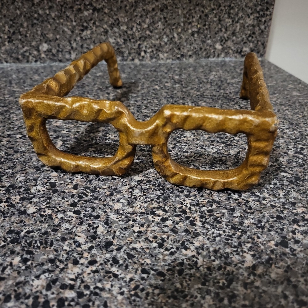 Heavy Cast Aluminum Sculptural Eyeglasses Decor – Copper Very Heavy.  Life size.